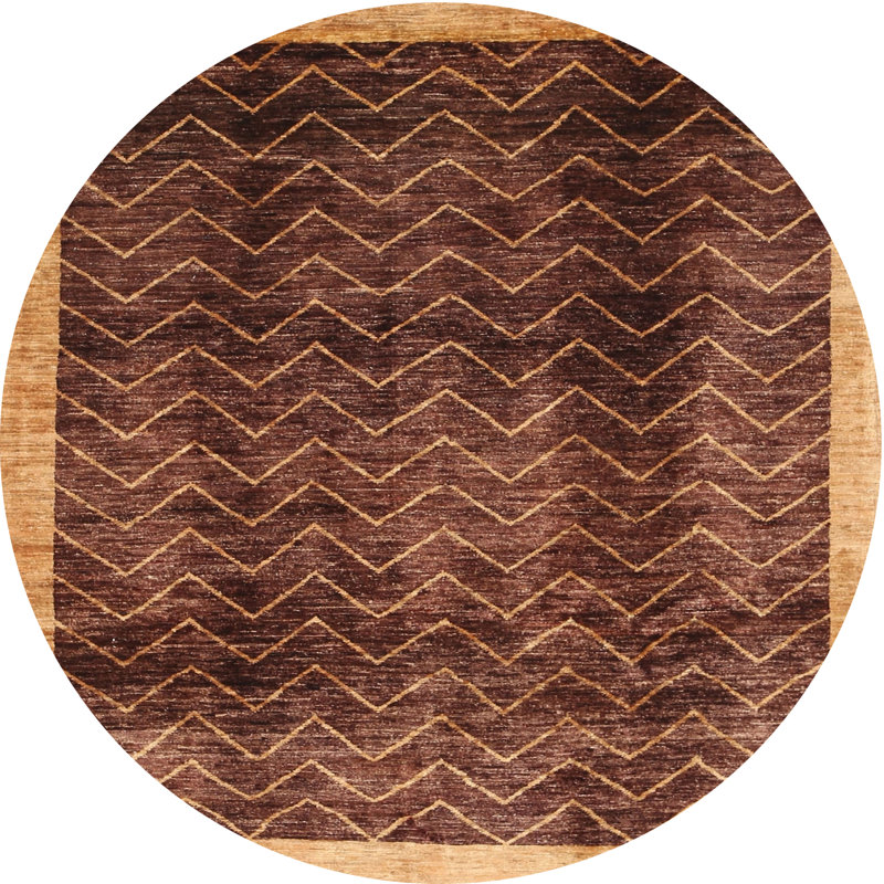 Tapis contemporain brun, Rond 3 pi