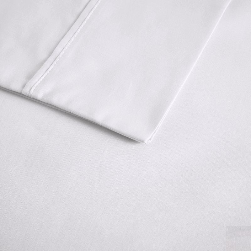 4-Piece Cooling Cotton Blend Sheet Set, 600 Thread Count for Ultimate Comfort and Temperature Regulation, White