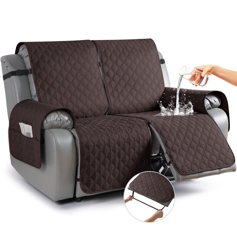 Housse pour fauteuil inclinable et imperméable Wildee, Microfibre brun chocolat, 2 sièges