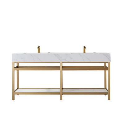 Bilbao 72'' Double Bathroom Vanity with Stone Top