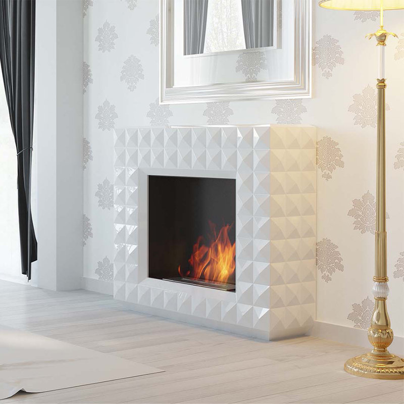 44.8'' W Bio-Ethanol Fireplace, White