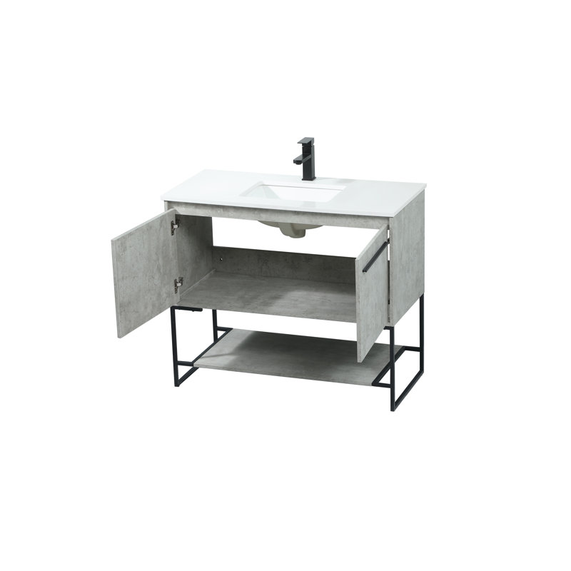 Ensemble de meuble-lavabo simple 40 po Rozell, Gris béton