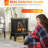 Indoor Freestanding Electric Stove Heater in Deep Black, 14.25 x 9.5 x 18 Inches