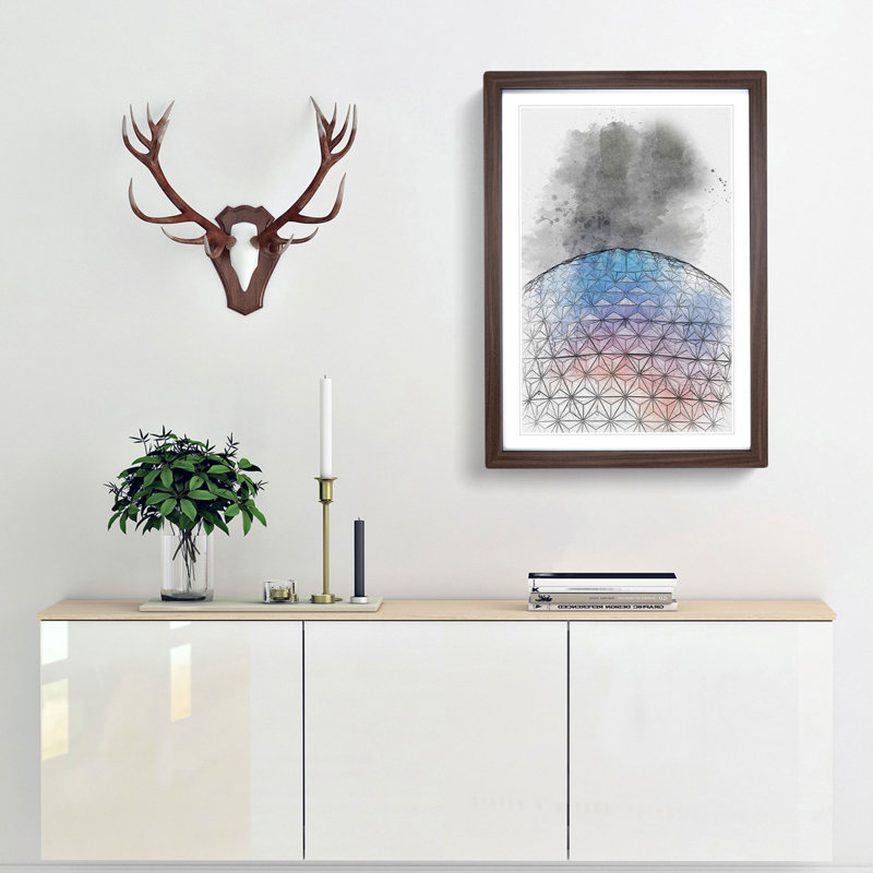 Colours of Epcot in Florida in Abstract - Picture Frame Graphic Art Print, 36cm H x 27cm W x 2cm D, Walnut Framed