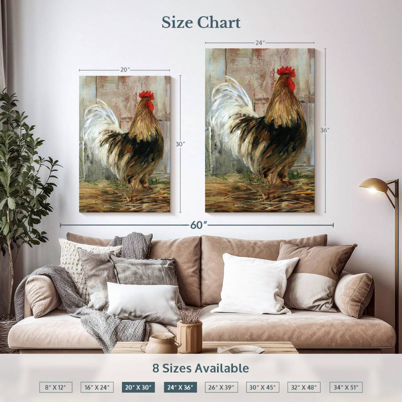 Brampt Farmhouse Rooster Profile, 36" H x 24" W