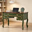 Bureau d'écriture rétro en bois massif vert simple