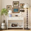 Console avec tiroirs, table d'appoint étroite en bois avec canapé et tablette de rangement