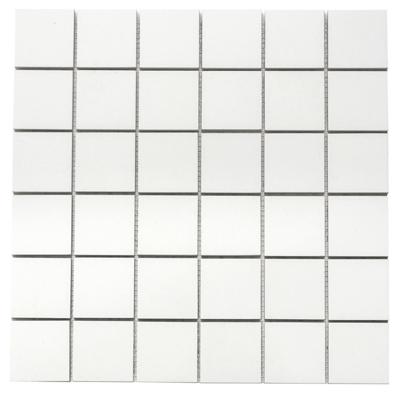 Carreau de mosaïque en porcelaine mate pour plancher et mur 2 po x 2 po Penthouse, Blanc