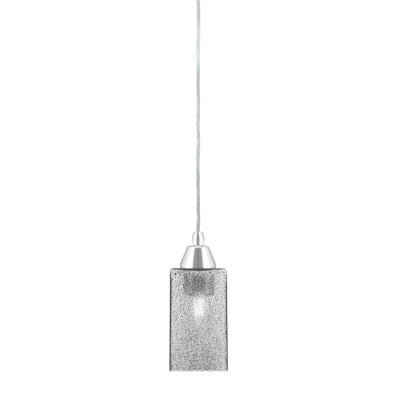 Any Cord Hung Mini Pendant With 3.5" Square Smoke Bubble Glass