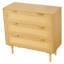 Commode 3 tiroirs en rotin, commode moderne, commode en rotin naturel avec poignées en métal et pieds en bois, rangement pour vêtements