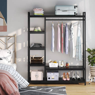 17 Stories 43.7W Free-Standing Closet Organizer With Hooks