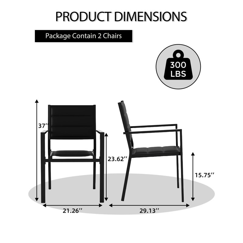 15.75cm H Stacking Armchair, Black