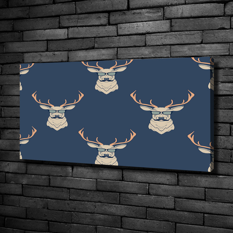 Hipster Deer 1 Piece Wall Art on Canvas