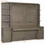 Grand lit escamotable avec bureau, tablettes et armoires de rangement pour bureau à domicile, gris clair-472696375