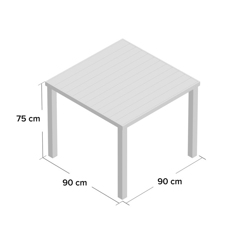 Bolden Square Metal Outdoor Dining Table , 90cm cm W 90cm cm D, Brown
