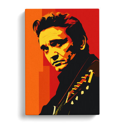 Johnny Cash Minimalism - Single Picture Frame Art Prints - Wrapped Canvas