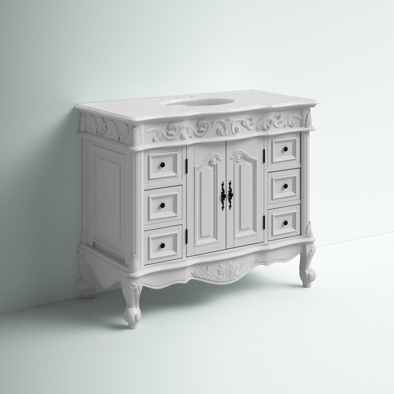 Ensemble de meuble-lavabo simple 42 po Northwich, Blanc antique, Blanc ivoire