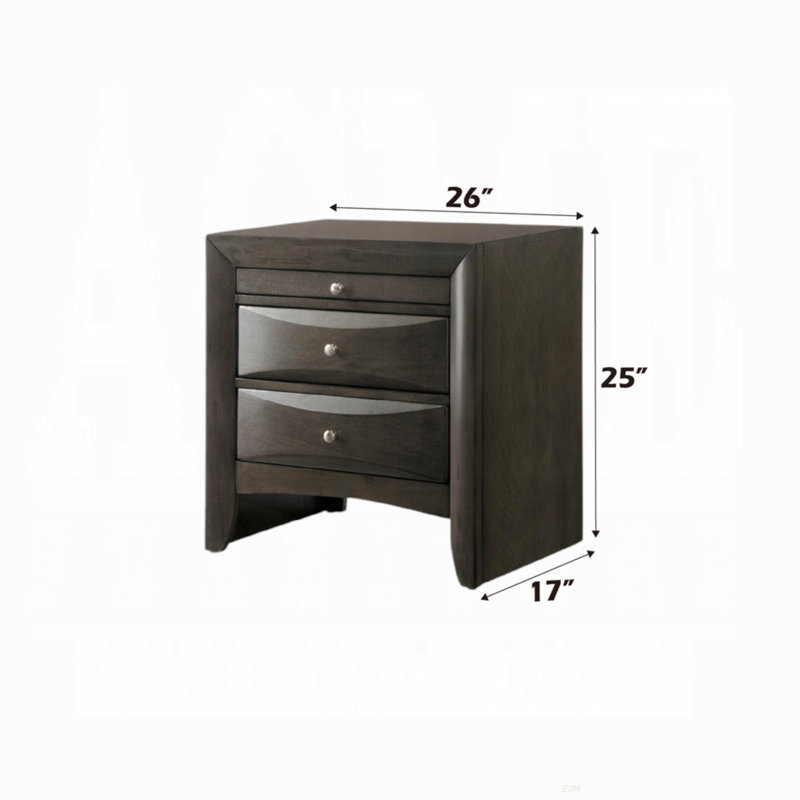 Table de chevet 1Pc avec deux tiroirs de rangement et un plateau de lit escamotable, Gris
