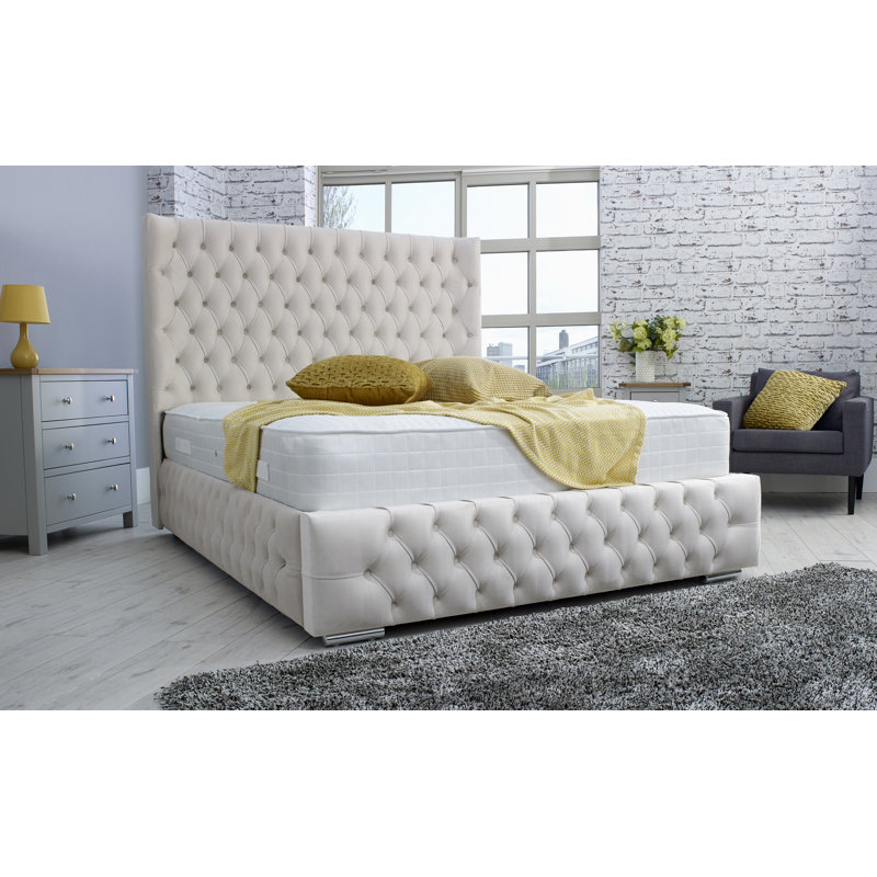 Gisela Upholstered Bed, Beige, Small Double (4')