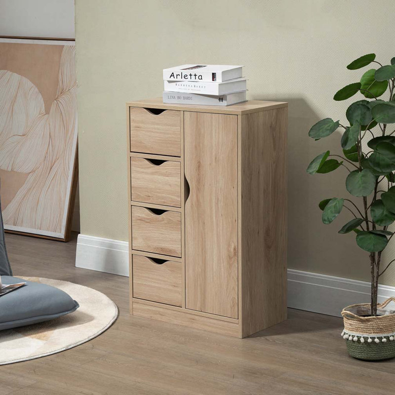 Armoire de salle de bain avec 4 tiroirs et porte