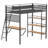 William Matte Black 3-Shelf Twin Loft Bed