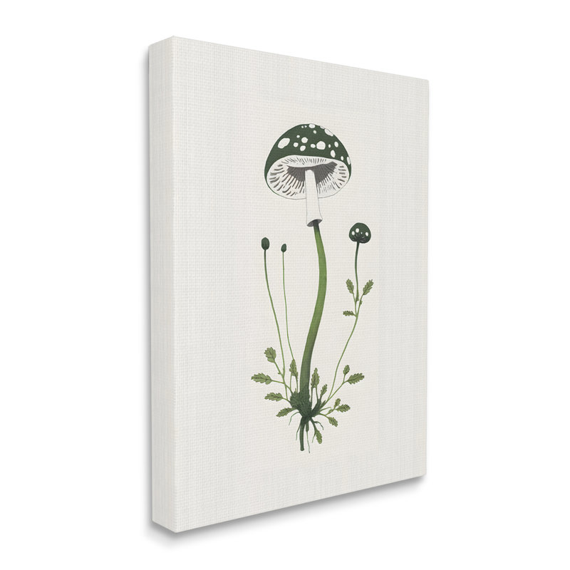 Champignon tacheté minimal par Petals Prints Design, H 40 po x l 30 po x P 1,5 po