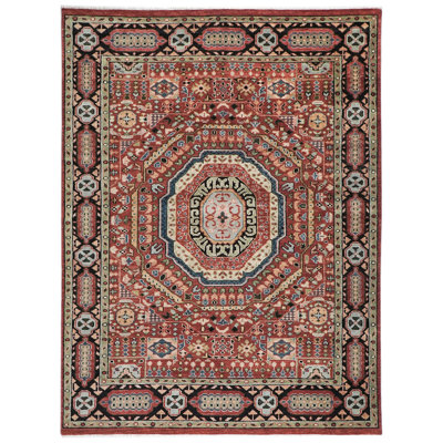 Tapis traditionnel Oushak rouille en laine noué à la main 8 pi 11 po x 12 pi 2 po
