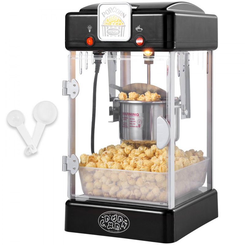 Popcorn Popper Machine Tabletop Popcorn Maker 300W 2.5 Oz Black