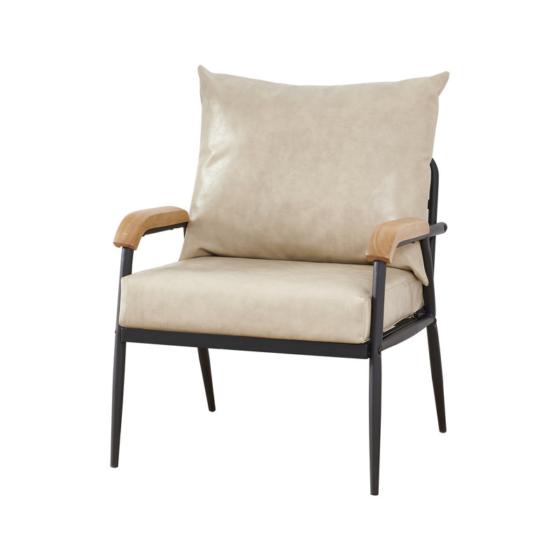 Cottesloe Faux Leather Accent Chair, Cream