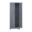 Armoire de rangement avec portes et tablettes verrouillables, armoire de rangement en métal de 65 po de hauteur avec tringle et crochets en S, armoire de rangement pour outils de nettoyage - gris-1966846079