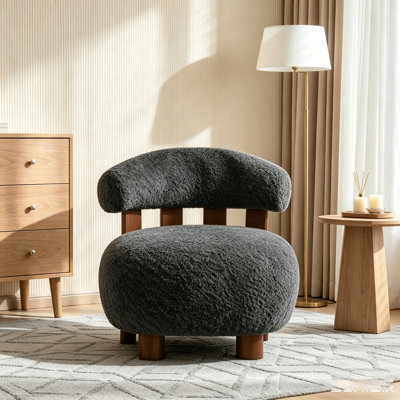 Modern Boucle Fabric Accent Chair