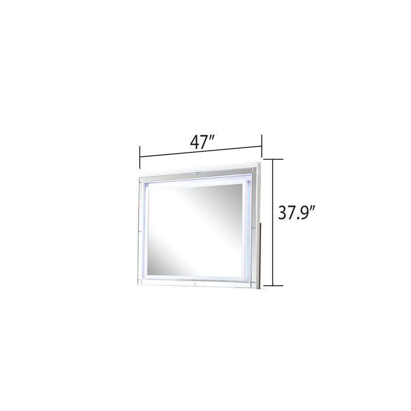 Miroir Denard, Blanc, H 42 po x l 49 po