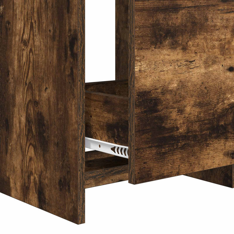 Vanity & Mirror Set, Smoked Oak