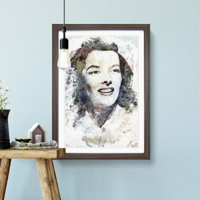 Katherine Hepburn in Abstract - Framed Print