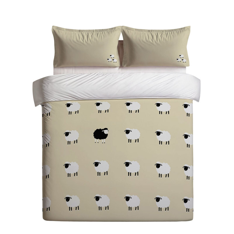 Ensemble de housse de couette, Housse de couette pour lit simple + 1 taie d'oreil, Jaune beurre