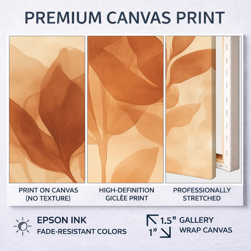 Caramel Ivory Caramel Botanical Fade III - Tableau botanique abstrait encadré, H 44 po x l 34 po, Black Picture Framed