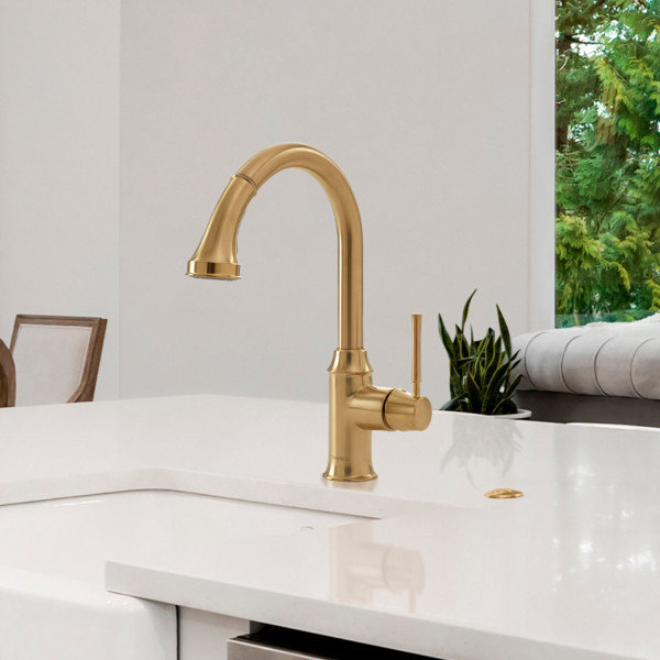 Talis C Single Handle Kitchen Faucet, Brushed Gold, 1.75 GPM