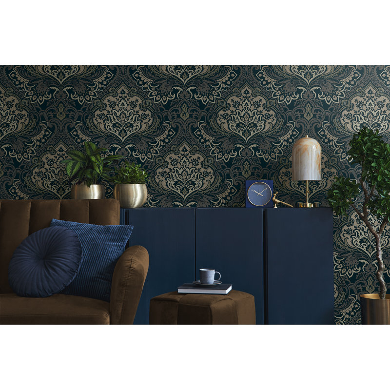 Rouleau floral Mantz, Noir / gris