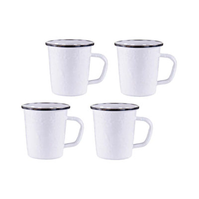 Set of 4 Solid Red Latte Mugs