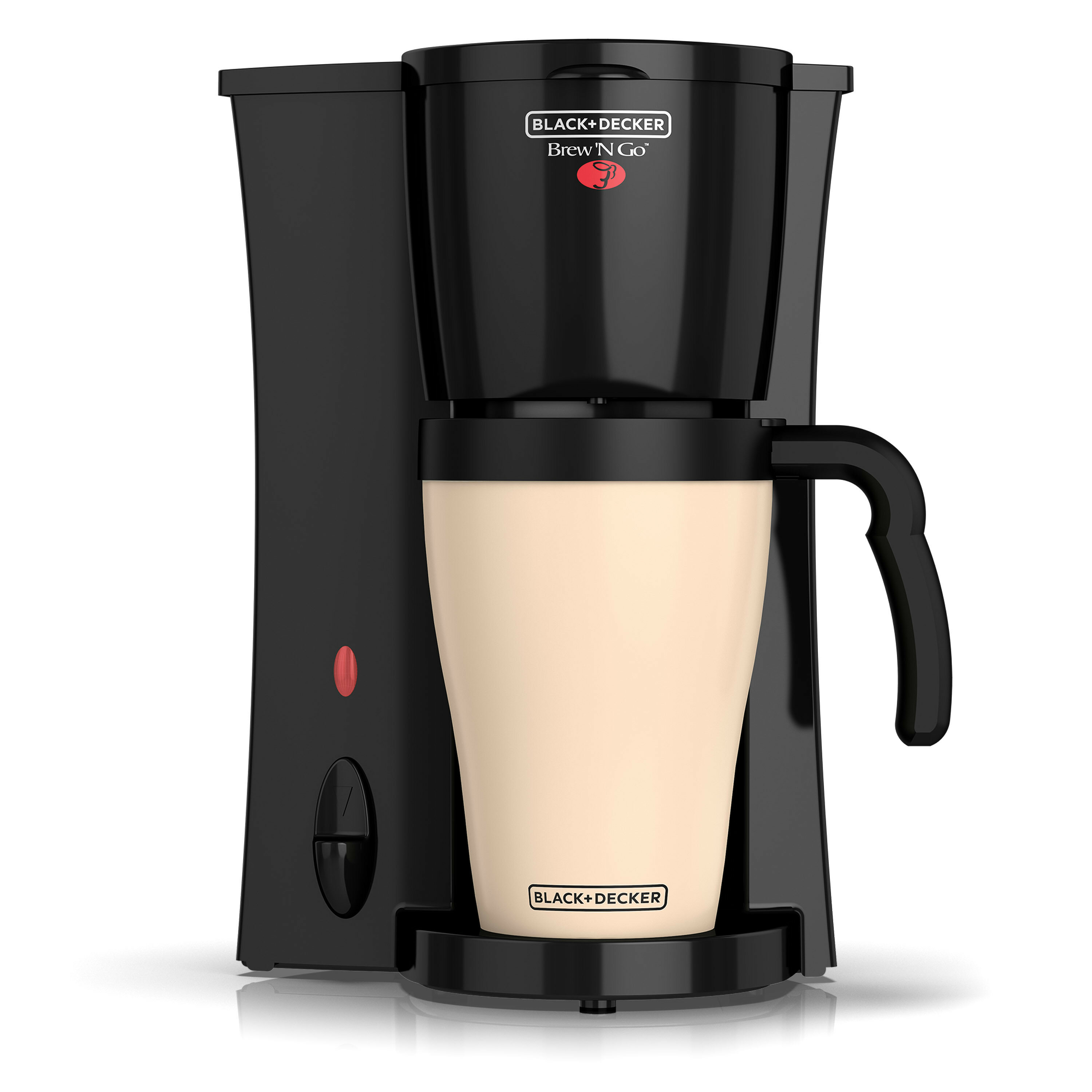 BLACK+DECKER DCM18S Brew 'n Go Personal Coffeemaker with Travel Mug, Black/Stainless  Steel 