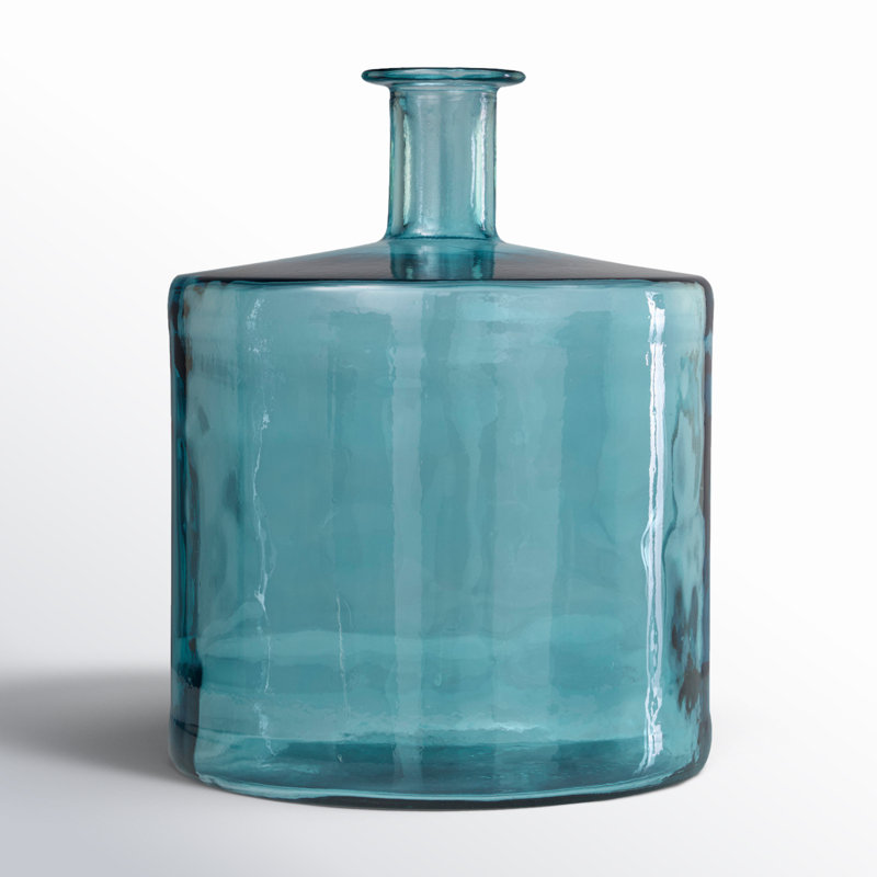 Jonathan Glass Vase, 17" H x 14" W x 14" D, Blue