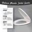 Elongated Slow-Close Toilet Seat with Adjustable Hinges and Easy Removal in White Moulded Plastic, Standard Size Fit-52989304