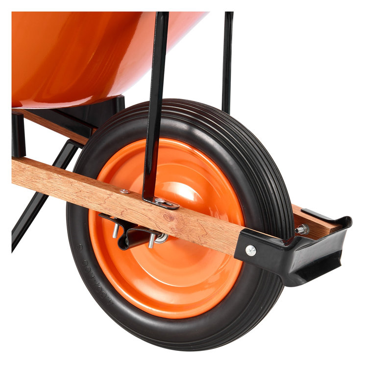 5 pieds cubes Pi. Chariot brouette en métal robuste avec pneus en mousse solide - Wagon de jardin à grande capacité pour la pelouse et la ferme