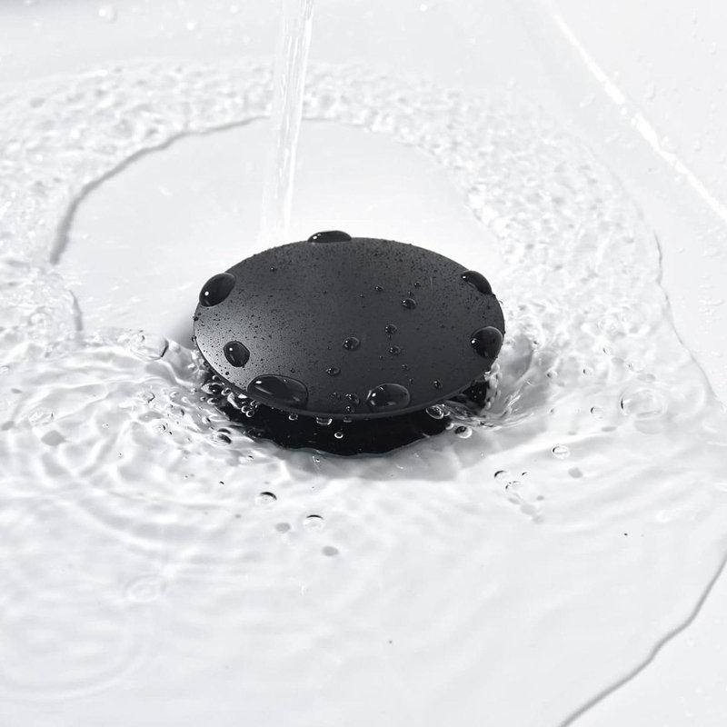 Waterfall Spout Bathroom Sink Faucet with Single-Handle and Pop-Up Drain Assembly, Matte Black
