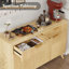 Kitchen Storage Cabinet with Drawers and Fluted Wave Pattern