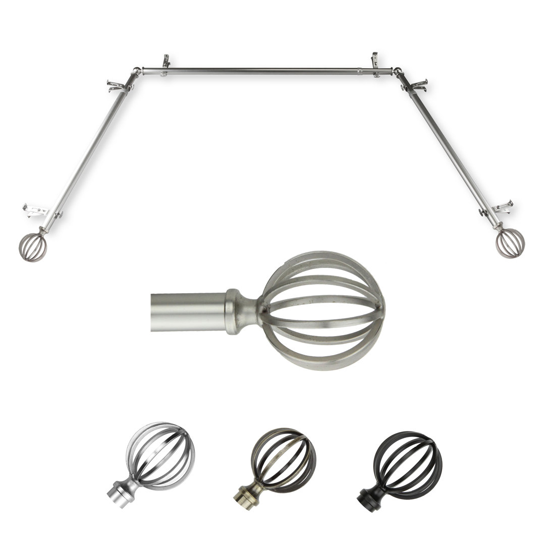 Burma Bay Window Single Curtain Rod Red Barrel Studio® 