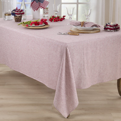 Nappe à rayures en mélange de lin Farmhouse