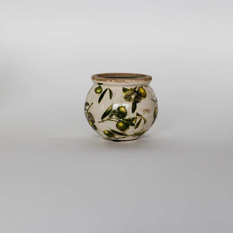 Round With Olive Pattern Vase