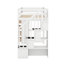 Lit mezzanine simple avec tiroirs de rangement, tablettes et escaliers-1414388555
