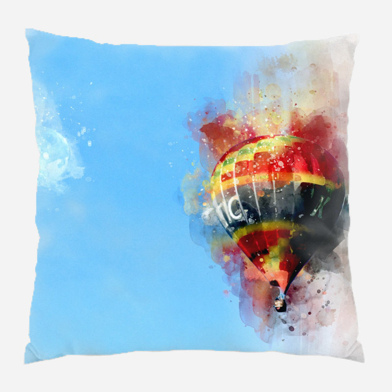 Coussin décoratif aquarelle Erico, Microsuède, Intérieur